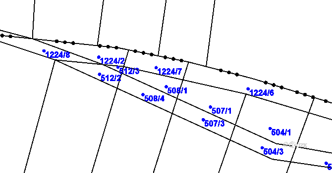 Parcela st. 508/1 v KÚ Ovesná Lhota, Katastrální mapa