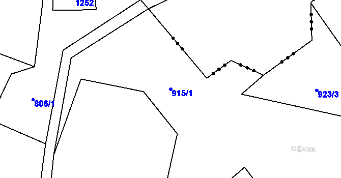 Parcela st. 915/1 v KÚ Ovesná Lhota, Katastrální mapa