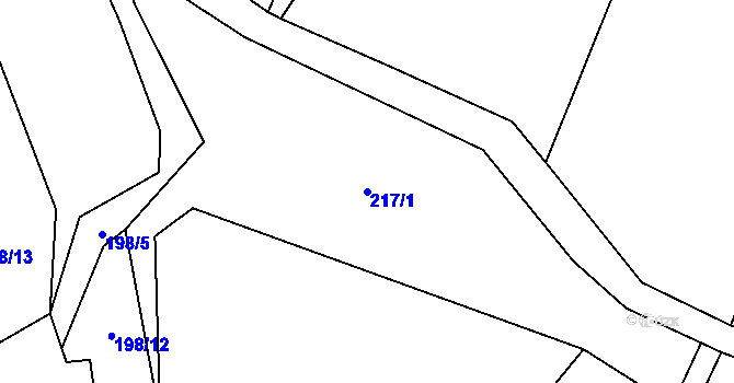 Parcela st. 217/1 v KÚ Ovesná Lhota, Katastrální mapa