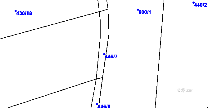 Parcela st. 446/7 v KÚ Ovesná Lhota, Katastrální mapa