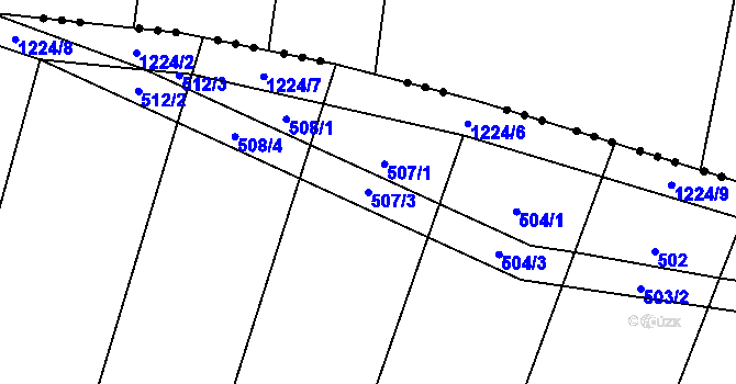 Parcela st. 507/3 v KÚ Ovesná Lhota, Katastrální mapa