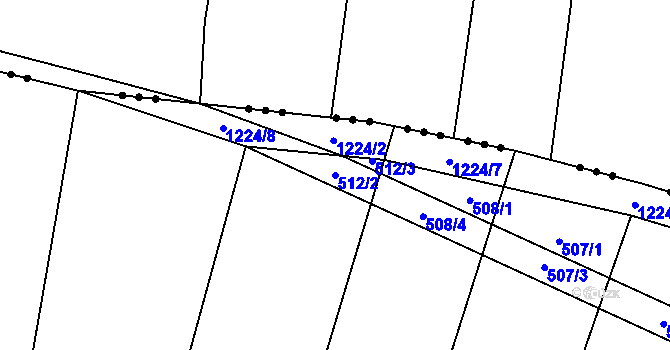 Parcela st. 512/2 v KÚ Ovesná Lhota, Katastrální mapa