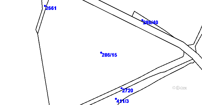 Parcela st. 286/15 v KÚ Ovesné Kladruby, Katastrální mapa