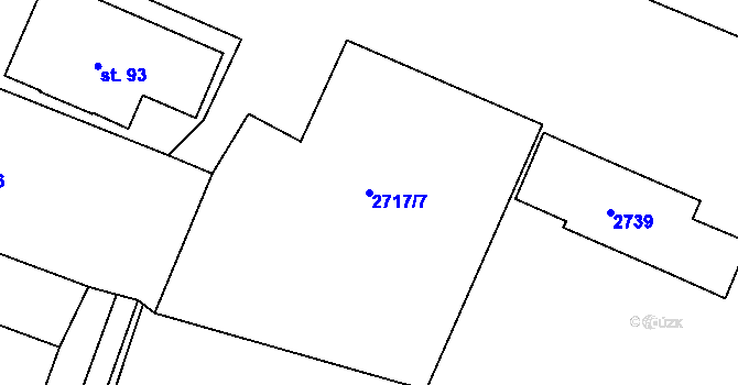 Parcela st. 2717/7 v KÚ Ovesné Kladruby, Katastrální mapa