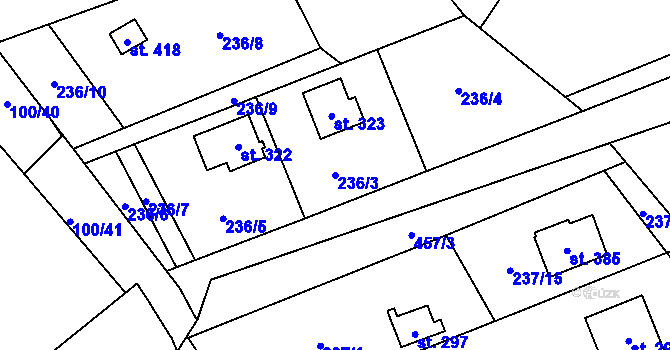 Parcela st. 236/3 v KÚ Pacov u Říčan, Katastrální mapa
