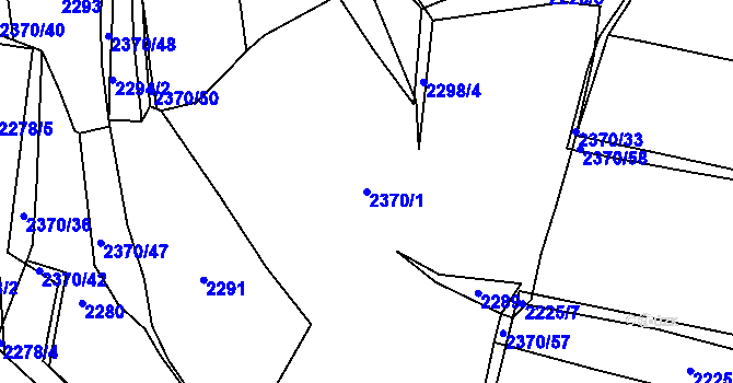 Parcela st. 2370/1 v KÚ Pacov, Katastrální mapa