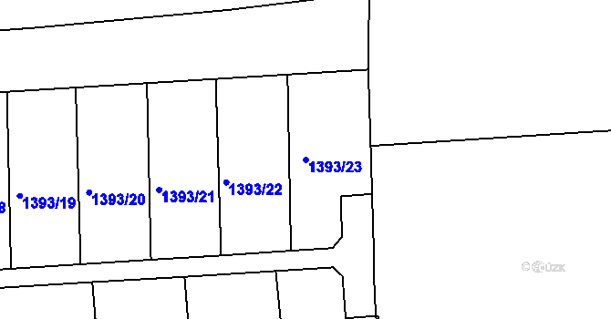 Parcela st. 1393/23 v KÚ Pacov, Katastrální mapa