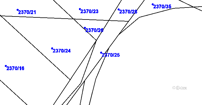 Parcela st. 2370/25 v KÚ Pacov, Katastrální mapa