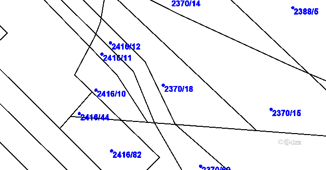 Parcela st. 2370/18 v KÚ Pacov, Katastrální mapa