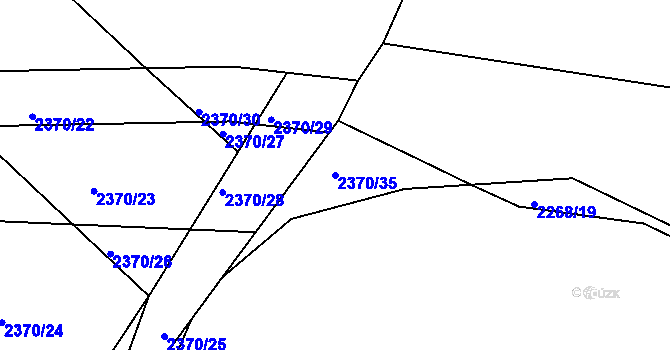 Parcela st. 2370/35 v KÚ Pacov, Katastrální mapa