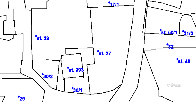 Parcela st. 27 v KÚ Pačejov, Katastrální mapa