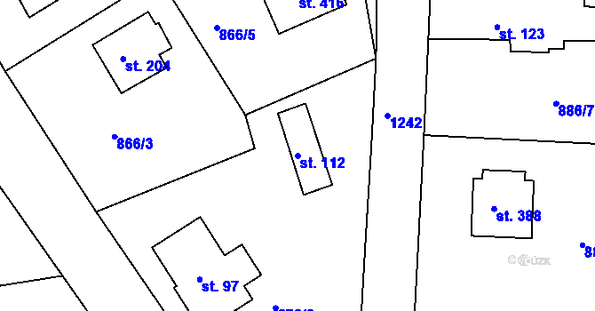 Parcela st. 112 v KÚ Pačejov, Katastrální mapa