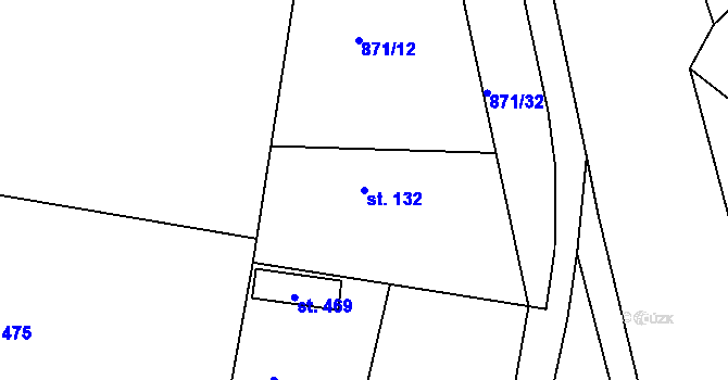Parcela st. 132 v KÚ Pačejov, Katastrální mapa
