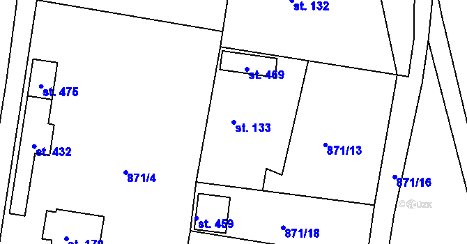 Parcela st. 133 v KÚ Pačejov, Katastrální mapa