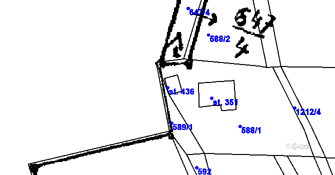 Parcela st. 436 v KÚ Pačejov, Katastrální mapa