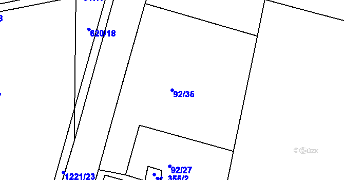 Parcela st. 92/35 v KÚ Pačejov, Katastrální mapa