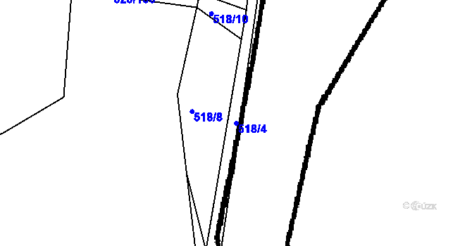 Parcela st. 518/4 v KÚ Pačejov, Katastrální mapa