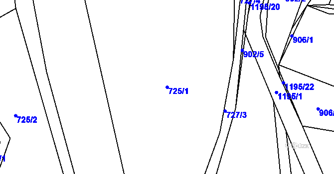 Parcela st. 725/1 v KÚ Pačejov, Katastrální mapa