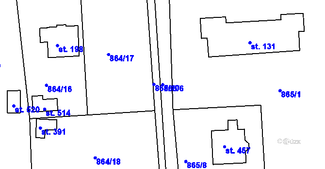 Parcela st. 865/6 v KÚ Pačejov, Katastrální mapa