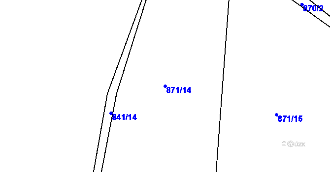Parcela st. 871/14 v KÚ Pačejov, Katastrální mapa