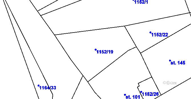 Parcela st. 1152/19 v KÚ Pačejov, Katastrální mapa