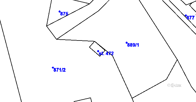 Parcela st. 472 v KÚ Pačejov, Katastrální mapa