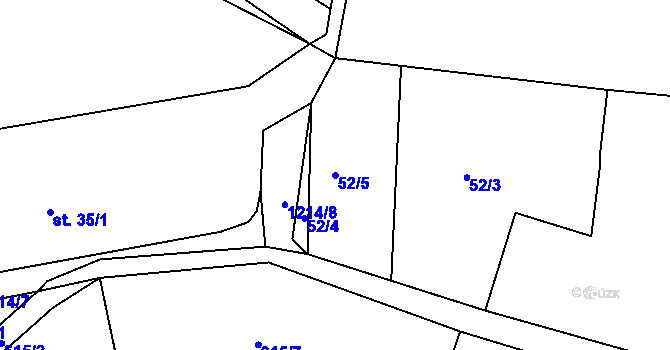 Parcela st. 52/5 v KÚ Pačejov, Katastrální mapa