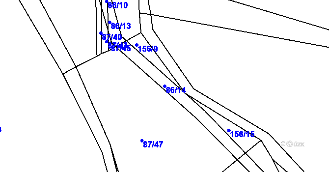 Parcela st. 86/14 v KÚ Pačejov, Katastrální mapa
