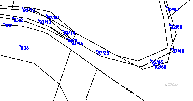 Parcela st. 87/28 v KÚ Pačejov, Katastrální mapa