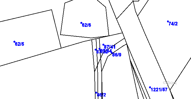 Parcela st. 87/32 v KÚ Pačejov, Katastrální mapa