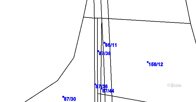 Parcela st. 87/38 v KÚ Pačejov, Katastrální mapa