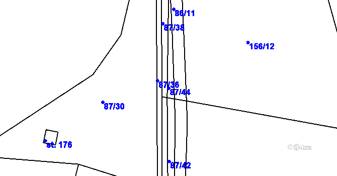 Parcela st. 87/44 v KÚ Pačejov, Katastrální mapa