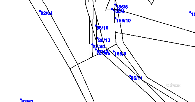 Parcela st. 87/45 v KÚ Pačejov, Katastrální mapa
