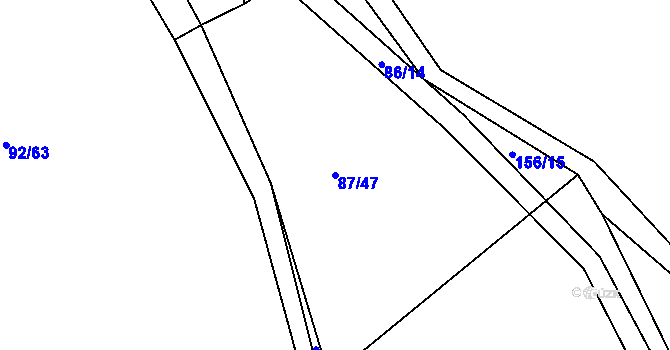 Parcela st. 87/47 v KÚ Pačejov, Katastrální mapa