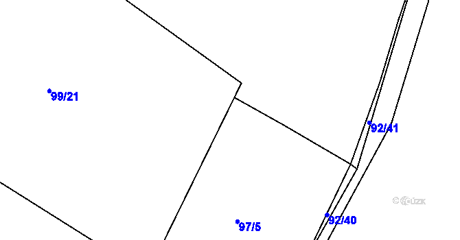 Parcela st. 96/3 v KÚ Pačejov, Katastrální mapa