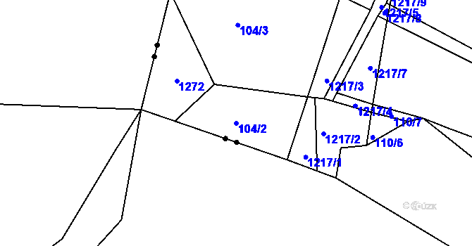 Parcela st. 104/2 v KÚ Pačejov, Katastrální mapa