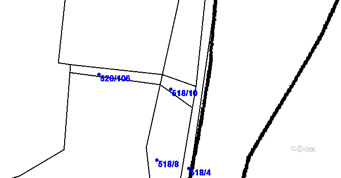 Parcela st. 518/10 v KÚ Pačejov, Katastrální mapa