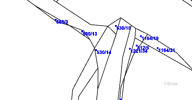 Parcela st. 530/14 v KÚ Pačejov, Katastrální mapa