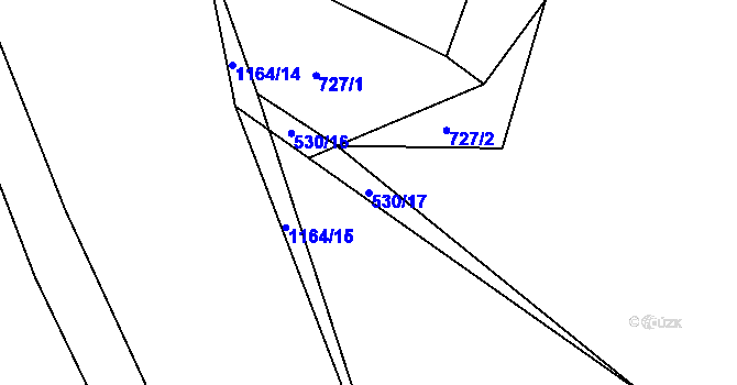 Parcela st. 530/17 v KÚ Pačejov, Katastrální mapa