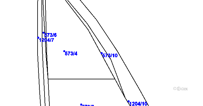 Parcela st. 573/10 v KÚ Pačejov, Katastrální mapa