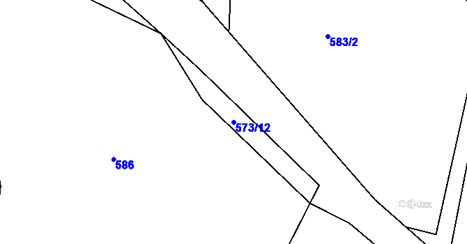 Parcela st. 573/12 v KÚ Pačejov, Katastrální mapa