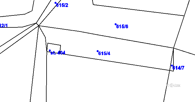 Parcela st. 615/4 v KÚ Pačejov, Katastrální mapa