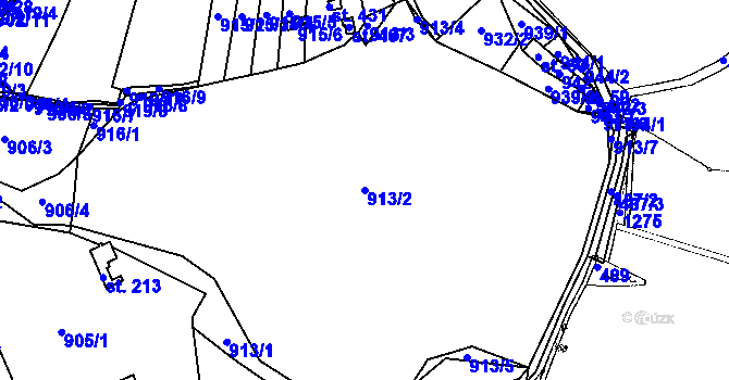 Parcela st. 913/2 v KÚ Pačejov, Katastrální mapa
