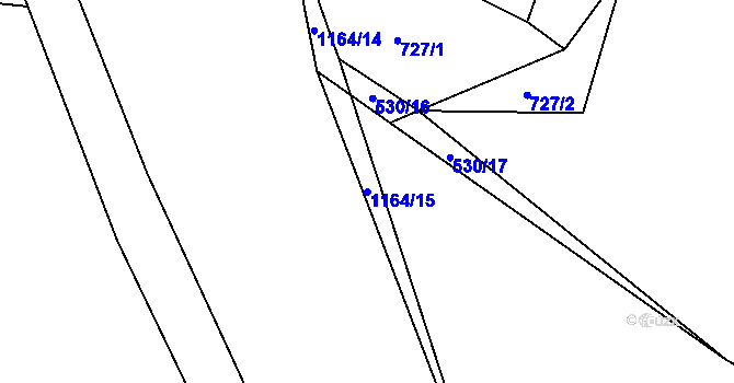 Parcela st. 1164/15 v KÚ Pačejov, Katastrální mapa