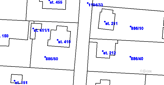 Parcela st. 1194/28 v KÚ Pačejov, Katastrální mapa