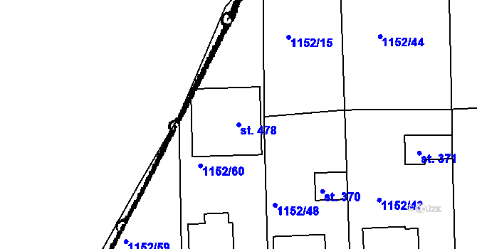 Parcela st. 478 v KÚ Pačejov, Katastrální mapa