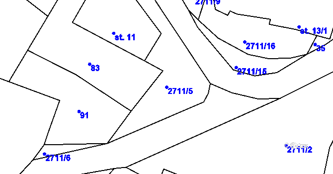 Parcela st. 2711/5 v KÚ Strážovice u Pačejova, Katastrální mapa