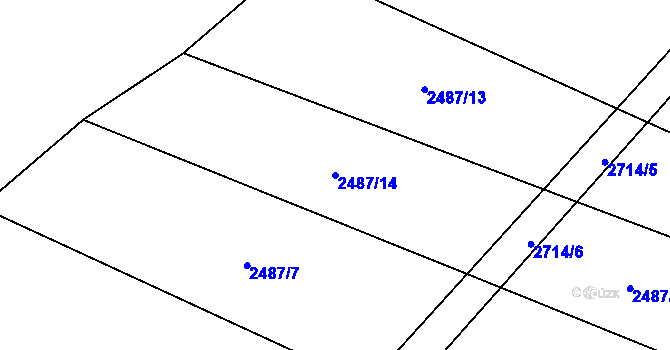 Parcela st. 2487/14 v KÚ Strážovice u Pačejova, Katastrální mapa