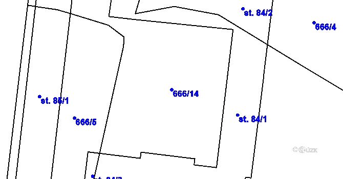 Parcela st. 666/14 v KÚ Strážovice u Pačejova, Katastrální mapa