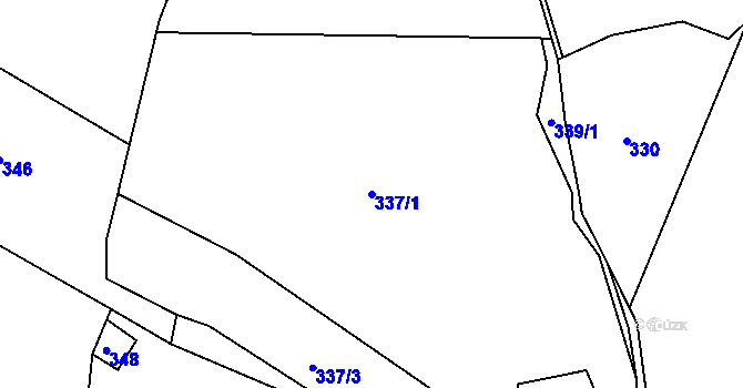 Parcela st. 337/1 v KÚ Týřovice u Pačejova, Katastrální mapa